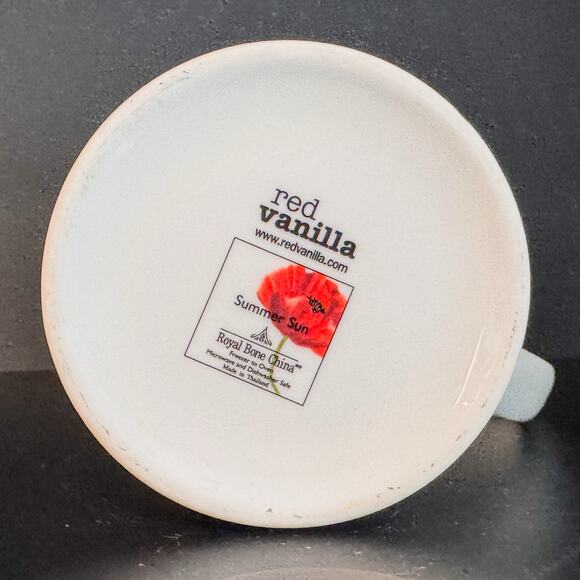 “Summer Sun” Red Poppy, Royal Bone China Mug by Red Vanilla , 12oz - Picture 5 of 6